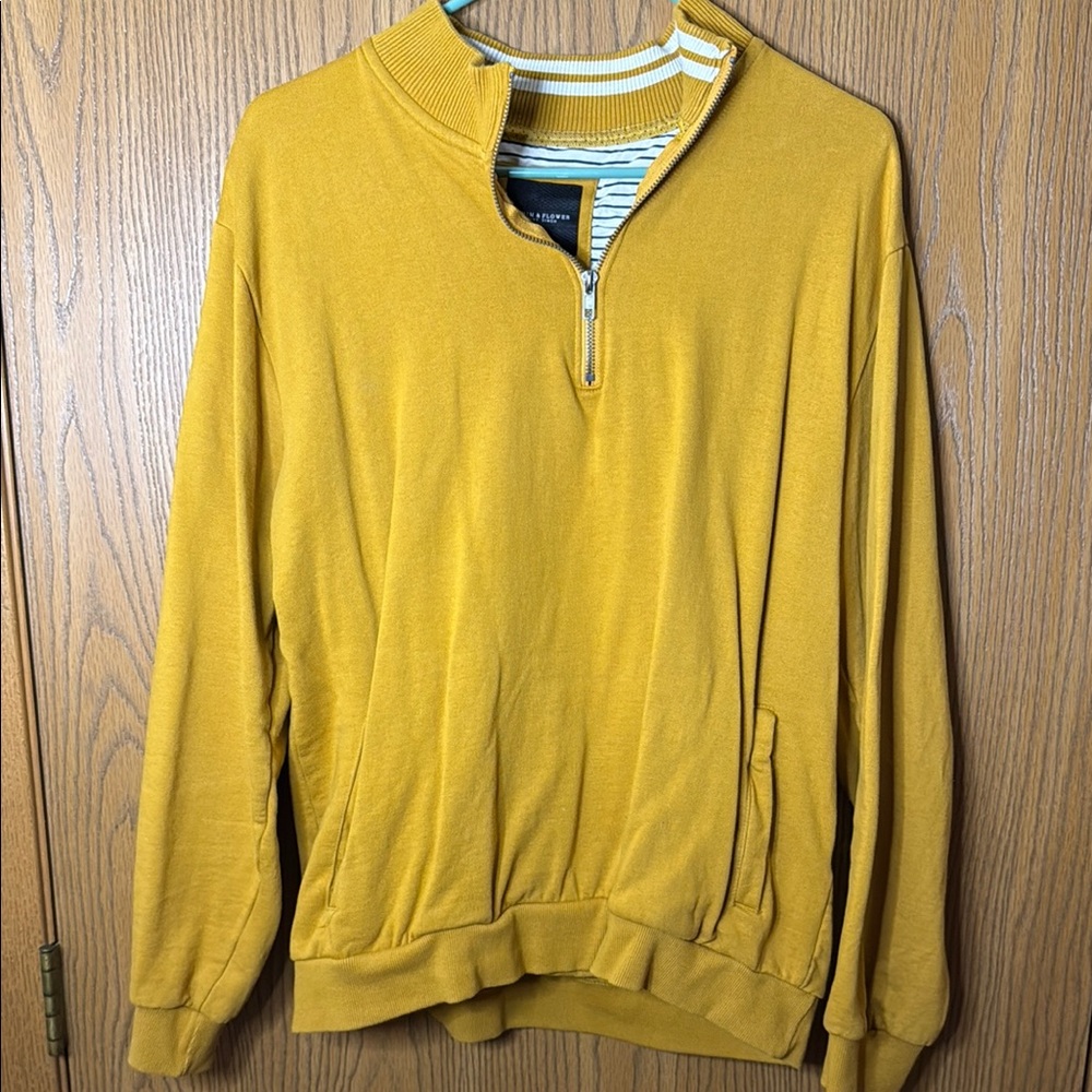Men's Mustard Yellow Half-Zip Sweater